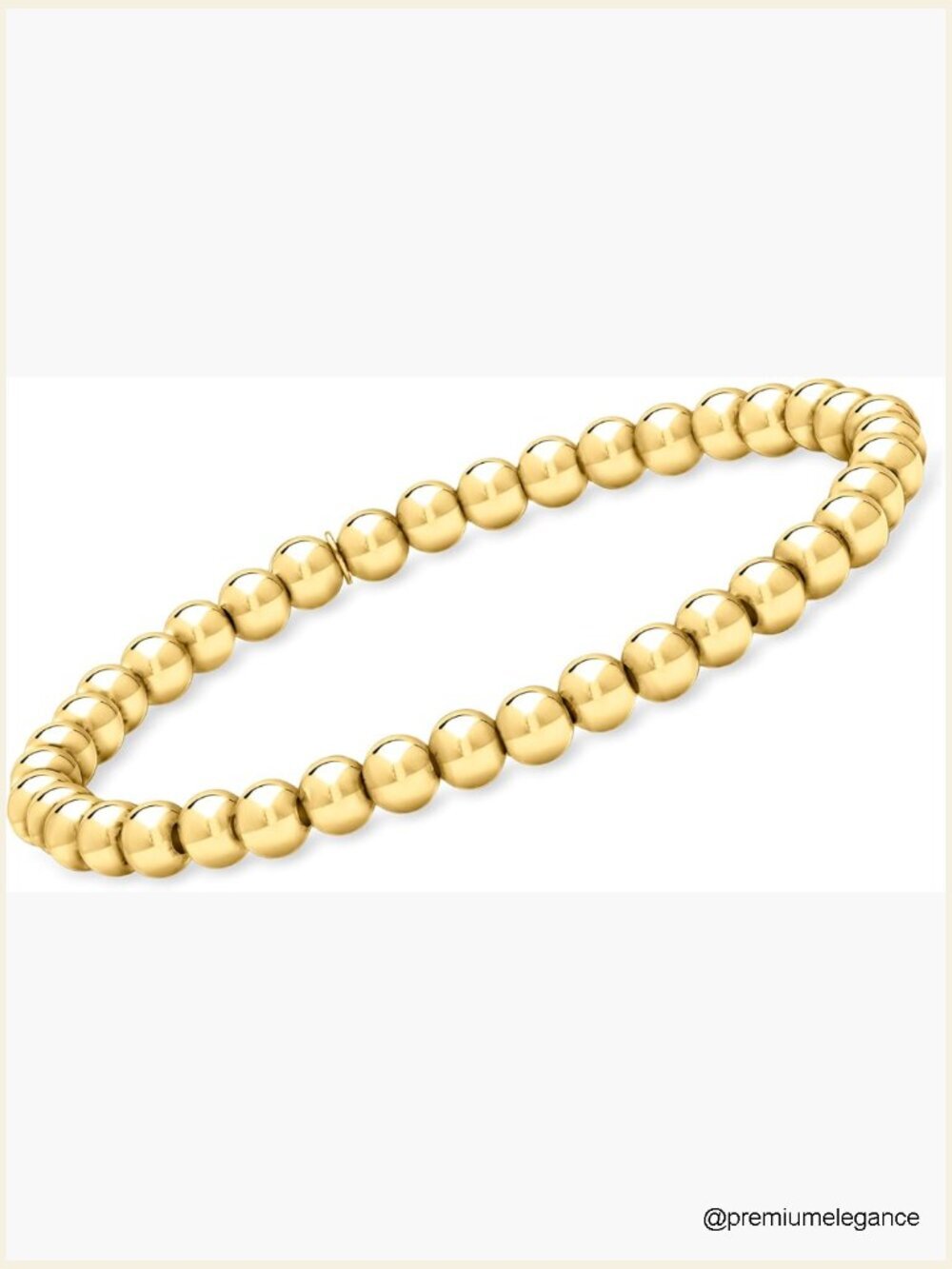 18kt Gold Over Sterling Silver Bead Stretch Bracelet 5mm